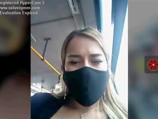 Adolescent on a Bus movs Her Tits Risky, Free sex video 76