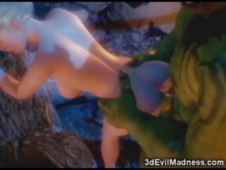 3d duende princesa devastada por orc - porcas vídeo em ah-me