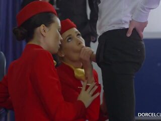 Verdadero airline vip mejores orgía hostess sexo! nailon calcetas joder